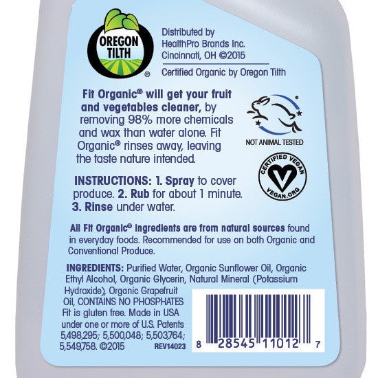 FIT Organic - USDA Certified, Tasteless and Odorless Fruit and Vegetable  Wash, B 