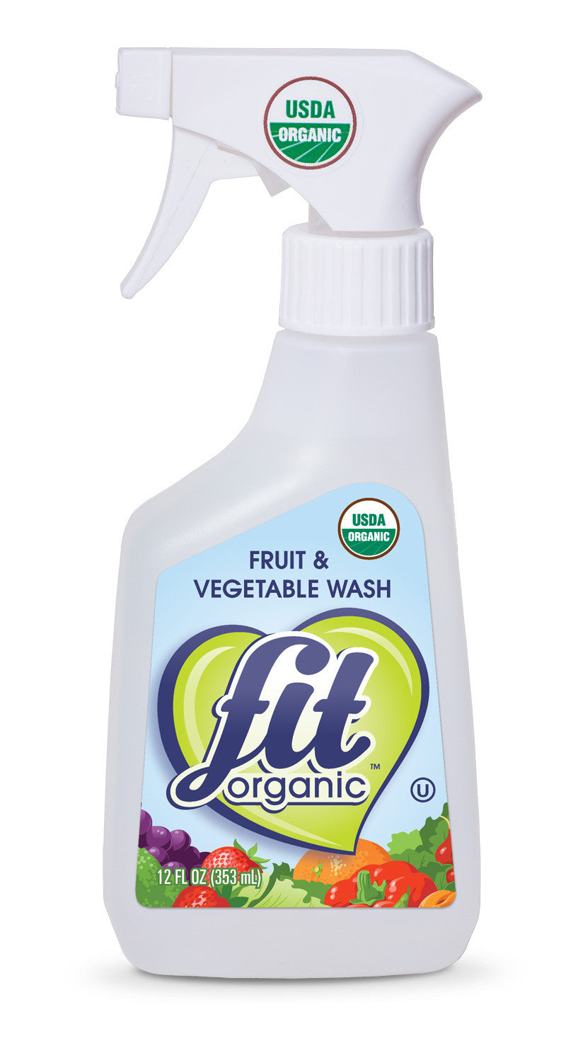 Fit Organic Produce Wash, 12 Oz Spray, Fruit and Vegetable Wash &  Pesticide/Wax Remover (Pack of 6)